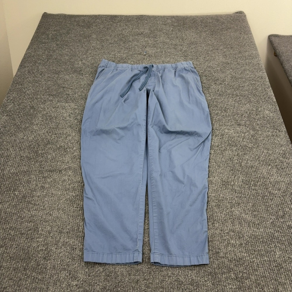 Uniqlo Pants Mens XL Blue Cotton Spandex Elastic Waist Drawstring Casual Style